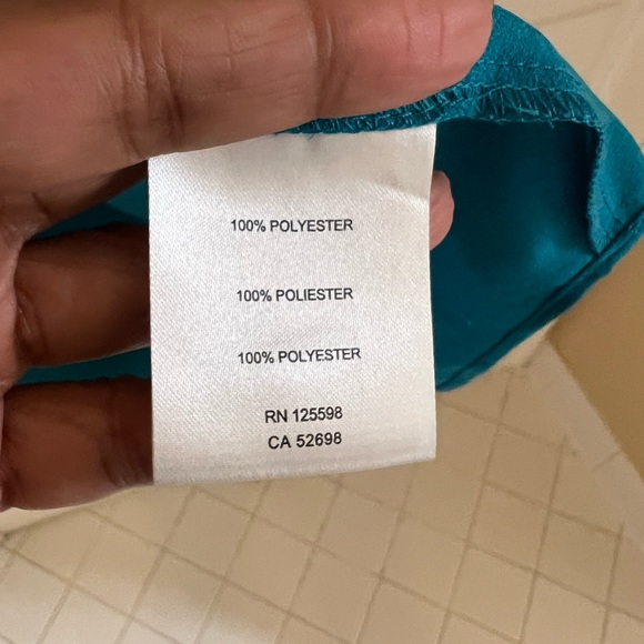 Ellen Tracy teal tunic with silver hardware - Picture 4 of 5